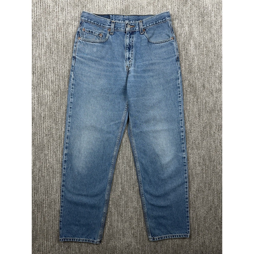 Levis 550 Jeans Relaxed Fit 34x32 (fit 33x32) Blue Denim Mens Light Wash Vintage